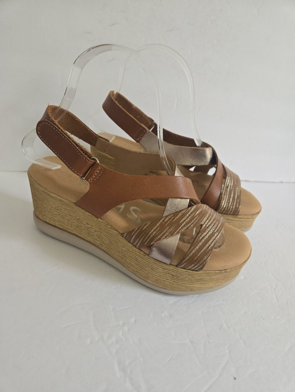 Light Brown Leather Strappy Platform Sandals Size 36 - Picture 5 of 14